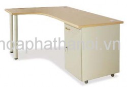 Bàn làm việc chân sắt trụ tròn lượn trái BLT16CT-HS2