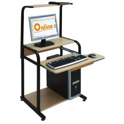 Bàn vi tính chân sắt mặt gỗ Hòa Phát BMT05