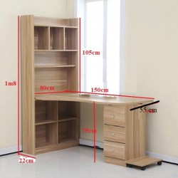 Bàn học liền giá sách BLG15