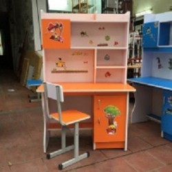 Bàn học liền giá sách cho bé BLG10Mincam+Ghế