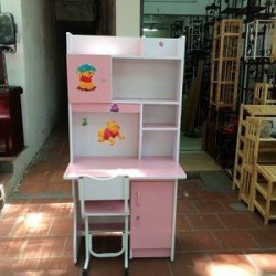 Bàn liền giá học sinh BLG10 màu hồng có ghế