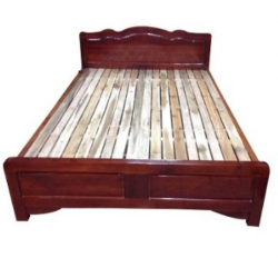 Mẫu giường ngủ đơn giản giá rẻ bằng gỗ xoan ta tự nhiên XT01