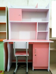 Bàn liền giá học sinh gỗ công nghiệp BLG12 hồng