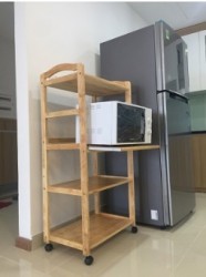 Kệ bếp gỗ thông 4 tầng để lò vi sóng KVS12