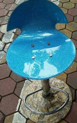 Ghế quầy bar nhựa Mica nhũ xanh GB93X