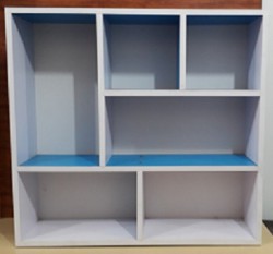 Giá sách gỗ treo tường GS10 xanh trắng