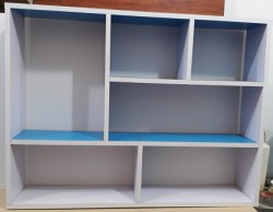 Giá sách gỗ treo tường GS12 xanh trắng