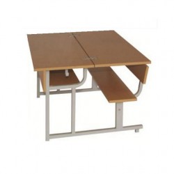 Bàn ghế chân sắt mặt gỗ cho học sinh bán trú BBT102C