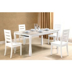 Bộ bàn ăn gỗ 4 ghế hiện đại HGB60B + 4HGG60