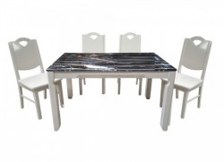 Bộ bàn ghế ăn gỗ tự nhiên hòa phát HGB65B+4HGG65