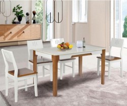 Bàn ăn 4 ghế gỗ tự nhiên hiện đại HGB67B + 4HGG67