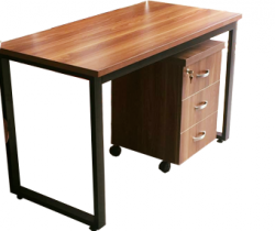 Bàn làm việc chân sắt kèm hộc di động BCShoc1050