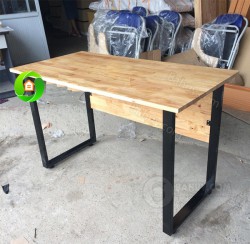 Bàn khung sắt mặt gỗ tự nhiên hậu lửng BCShaugo1050TN