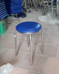 Ghế đôn xếp tròn inox đệm bọc PVC D017