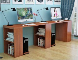 Bàn học đôi gỗ kiểu đẹp BH3 (giá chưa tính kệ CPU)