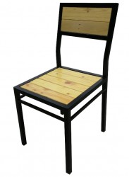 Ghế quán cafe chân sắt đệm gỗ GCF73