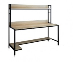 Bàn học liền kệ sách chân sắt dài 120cm BSK13