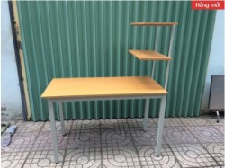 Bàn học khung sắt liền kệ sách BSK21
