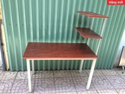 Bàn liền kệ sách học sinh khung sắt mặt gỗ BSK22