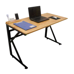 Bàn chân sắt chữ K mặt gỗ tự nhiên BCK1260TN