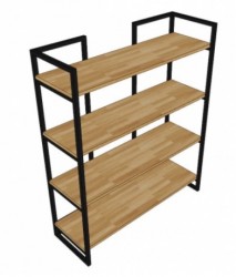 Kệ sắt để sách 4 tầng đợt gỗ KGS05