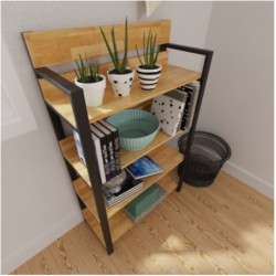 Giá kệ khung sắt để đồ đợt bằng gỗ KGS10