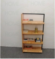 Kệ sách khung sắt đợt gỗ 4 tầng KGS11