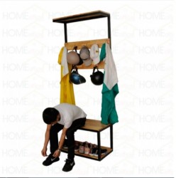 Kệ sắt để đồ giày dép và treo mũ bảo hiểm KGS12