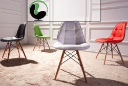 Ghế dựa cà phê bọc da chân gỗ GCF05