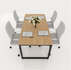 Bàn họp 4 chỗ ngồi chân sắt mặt gỗ BH04