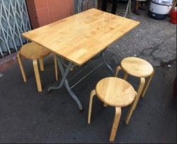 Bộ bàn ghế  quán ăn chân gấp BQA12