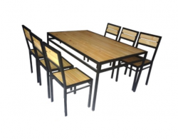 Bộ bàn ghế ăn chân sắt giá rẻ  BQA16