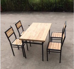 Bộ bàn ghế ăn khung sắt giá rẻ BQA17