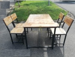 Bộ bàn ghế ăn 4 ghế tựa quán nhậu BQA19