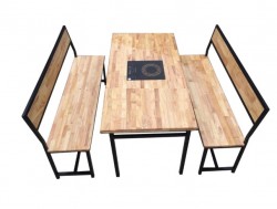 Bộ bàn ghế ăn nhà hàng quán lẩu BQA24
