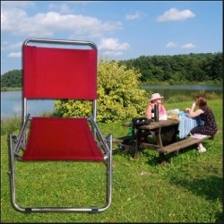 Ghế cafe gấp lưng trung khung inox đệm vải GXI-02