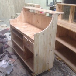 Quầy quán bar cafe dài 1 mét gỗ tự nhiên BQ04