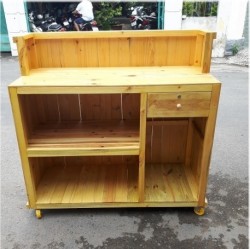 Quầy thu ngân quán bar cafe gỗ tự nhiên dài 1 mét  BQ05