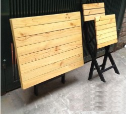 Bàn quán ăn chân gấp mặt gỗ BQA28