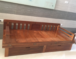 Giường gỗ gấp thành ghế có ngăn kéo để đồ gia đình giá rẻ  GK05
