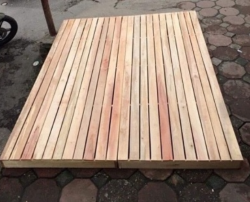 Dát giường hộp nằm đất nan gỗ giá rẻ nhất đê la thành DG03