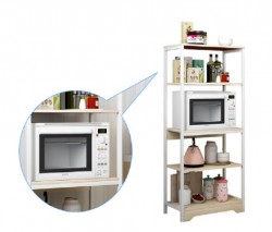 Kệ bếp khung sắt đợt gỗ tự nhiên để đồ nhà bếp KVS03