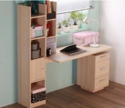 Bàn học gỗ liền kệ tủ giá sách BGK10