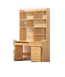 Bàn học gỗ tự nhiên có kệ giá sách l BGK17