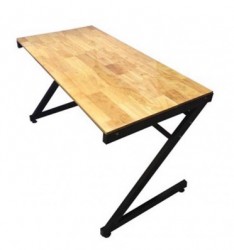 Bàn làm việc dài 1.2m chân sắt mặt gỗ cao su BCZ03