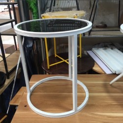 Bàn trà sofa mặt kính kiểu tròn BTR02