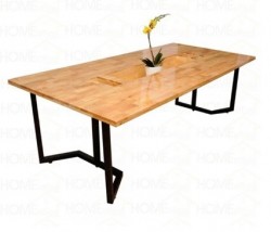 Bàn họp cơ quan chân sắt mặt gỗ tự nhiên BH05