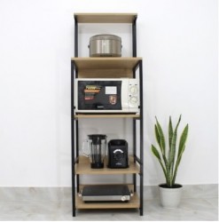 Kệ để lò nướng 5 tầng khung sắt đợt gỗ KVS14