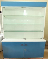 Tủ gỗ kệ kính trưng bày cao 2m TKK80