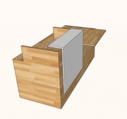 Bàn quầy thu ngân cửa hàng dài 2m BQ33